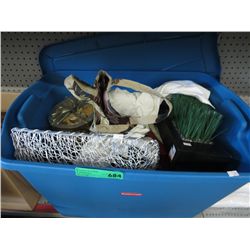 Large tote of decorative & household objects