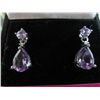 Image 1 : New Amethyst & Diamond Drop Earrings
