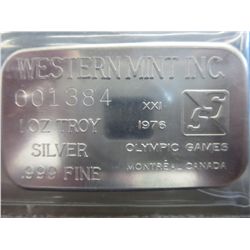 1976 Montreal Olympics design Silver Bar