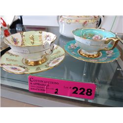 2 English Royal Stafford teacup and saucers