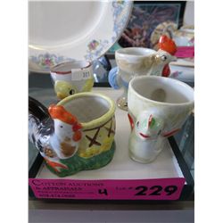 4 Vintage Japanese egg cups