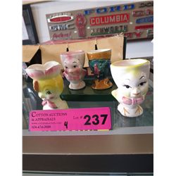 4 Vintage egg cups