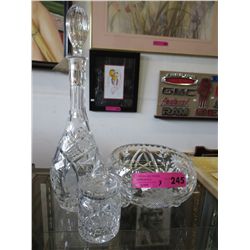 3 Lead crystal serving pieces.