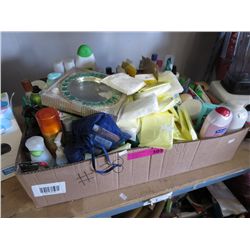 Large box of bathroom products
