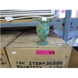 Case of green glass vases