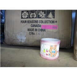 Case of Pink glazed ceramic containers