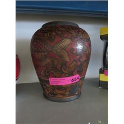 Glazed clay vase