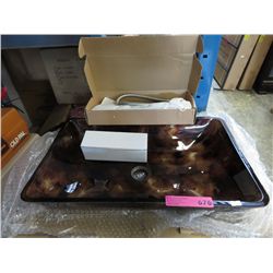 Art glass lavatory sink