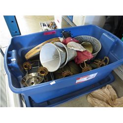 Large tote of decorative household items