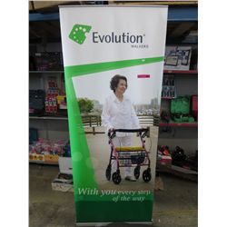 Portable advertising banner stand