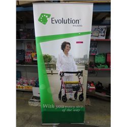 Portable advertising banner stand