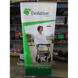Portable advertising banner stand