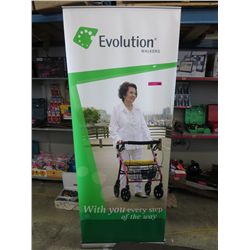 Portable advertising banner stand