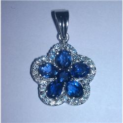 2.840g Pendant of Amethyst and CZ Sterling 925 Silver