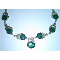 20.710g Necklace of Emerald Sterling 925 Silver