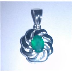 2.060g Pendant of Green Onex Sterling 925 Silver
