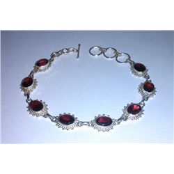 12.440g Bracelet of Garnet Sterling 925 Silver