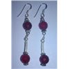 Image 1 : 4.860g Earring of Ruby and Pearl Sterling 925 Silver