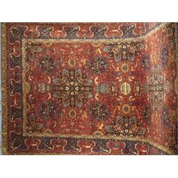 A KASHMIRI CARPET, north India, early 20th century, in the 17th century persian hunting design th...