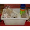 Image 1 : PLASTIC RESTRAUNT BIN AND CONTENTS