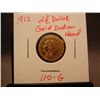 Image 1 : 1912 - 2 1/2 Dollar Indian Head Gold Quarter Eagle AU/MS