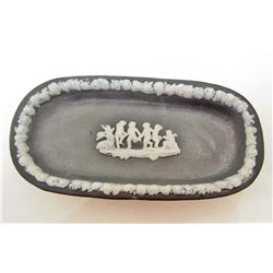 ANTIQUE C. 1890'S GERMAN JASPERWARE PORCELAIN PIN TRAY