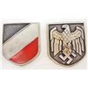 LOT OF 2 NAZI GERMAN HELMET BADGES