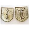 Image 2 : LOT OF 2 NAZI GERMAN HELMET BADGES