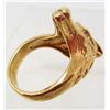 Image 2 : 18K GOLD FILLED WOLF HEAD RING WITH CRYSTAL EYES