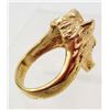 Image 3 : 18K GOLD FILLED WOLF HEAD RING WITH CRYSTAL EYES