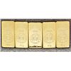 Image 2 : LOT OF 5 LONG STEM ROSE .999 GOLD CLAD INGOT BAR
