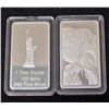 Image 1 : STATUE OF LIBERTY 1 OZ. .999 SILVER CLAD INGOT BAR