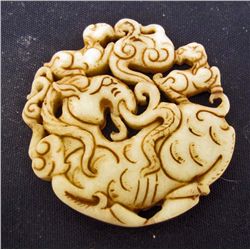 CHINESE ARCHAIC JADE STYLE CARVED AMULET TABLET