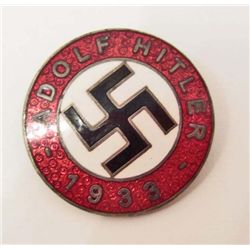 NAZI GERMAN ENAMELED PARTY PIN - ADOLF HITLER 1933