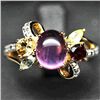 Image 1 : WHITE GOLD OVER STERLING SILVER AMETHYST CITRINE RING