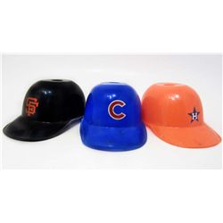 LOT OF 3 MINI PROMO BASEBALL HELMETS - DQ ADVERTISING