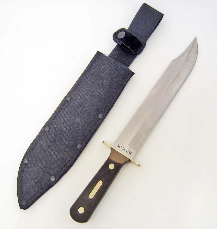SCHRADE OLD TIMER BOWIE KNIFE WITH SHEATH Schrade old timer bowie knife with sheath