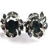 Image 1 : PAIR OF WHITE GOLD OVER STERLING EARRINGS W/ SAPPHIRES