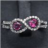 Image 1 : STERLING SILVER RUBY AND TOPAZ RING SIZE 8