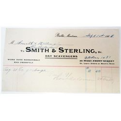 1903 BILLHEAD RECEIPT SMITH & STERLING DAY SCAVENGERS