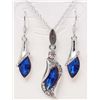 Image 1 : SILVER PLATED BLUE CRYSTAL NECKLACE AND EARRINGS SET