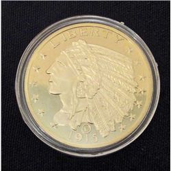 ONE TROY OZ 1915 INDIAN HEAD FIVE DOLLAR LIBERTY COIN