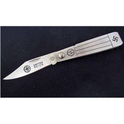 NAZI SWASTIKA SS SYMBOL DRITTES REICH FOLDER KNIFE NIB