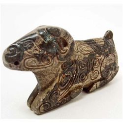 CHINESE ARCHAIC JADE STYLE CARVED FIGURINE STATUE