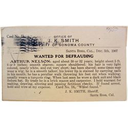 1907  WANTED POSTER POSTCARD