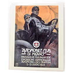 CANVAS PRINT EURO TRAVEL POSTER 1909 "AUTOMOBILE CLUB"