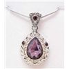 Image 1 : PLATINUM PLATED AUSTRIAN CRYSTAL PENDANT NECKLACE