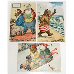 LOT OF 3 VINTAGE RAPHAEL TUCK "LITTLE BEARS" POSTCARDS
