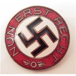 NAZI GERMAN ENAMELED PARTY PIN - NUN ERST RECHT