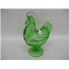 Image 1 : Green Glass Rooster on a Nest